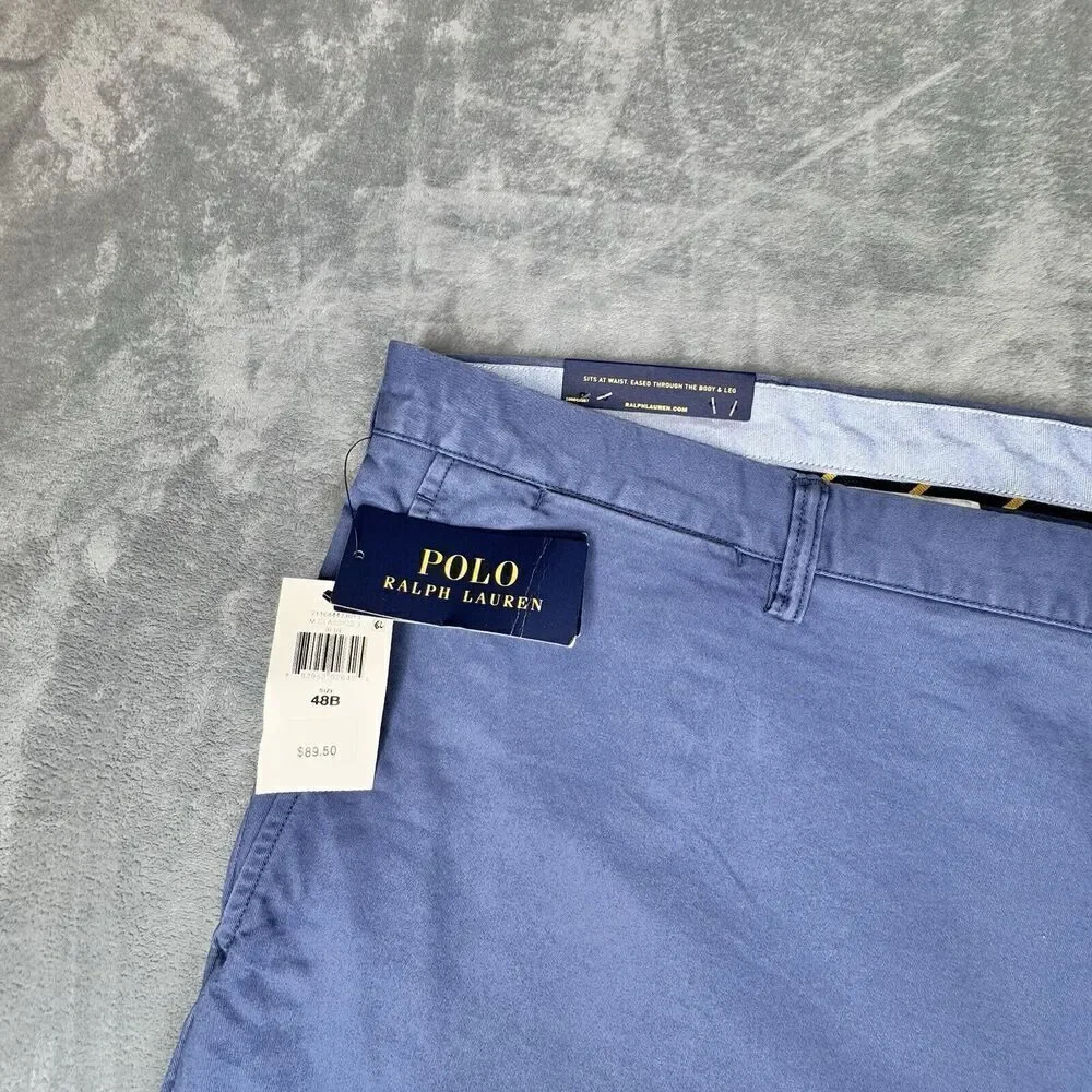 Polo Ralph Lauren Mens 48B Shorts Blue Chino Stretch Cotton Twill Casual Preppy